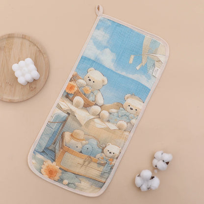 6-Layer Muslin Baby Burp Cloth & Face Towel – Soft Cotton Gauze
