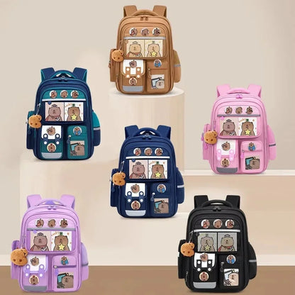 Capybara Kids School Backpack – Waterproof, Spine-Protection, Large Capacity