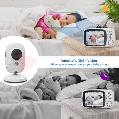 Wireless Video Baby Monitor with 3.2" Screen, Night Vision & Two-Way Audio