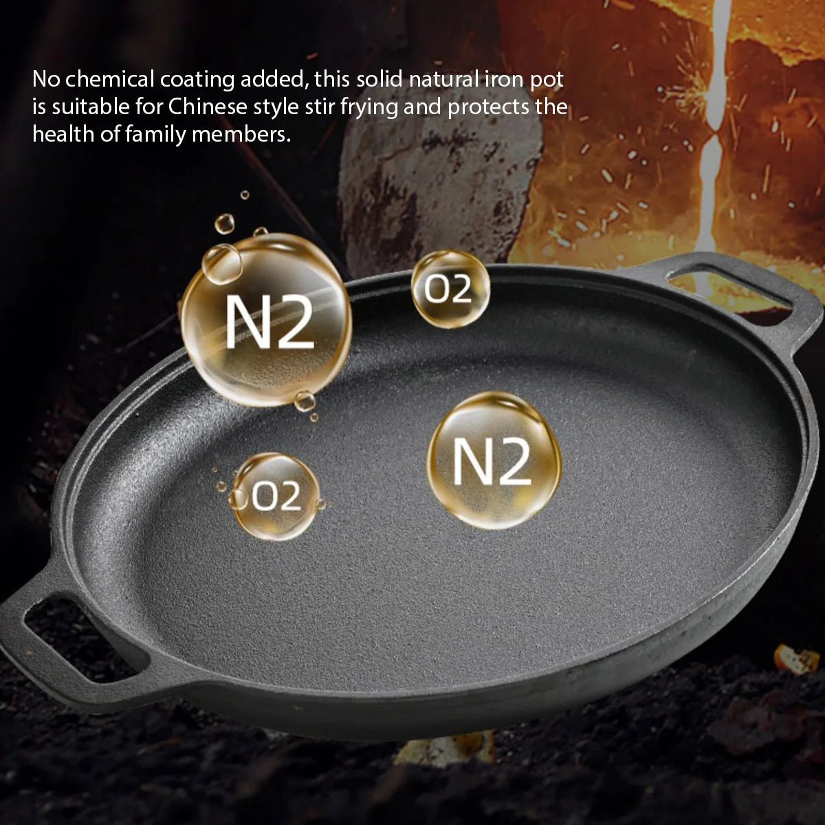 Cast Iron Skillet Pan – Non-Stick Flat Frying Pan for Steak, Pizza & More