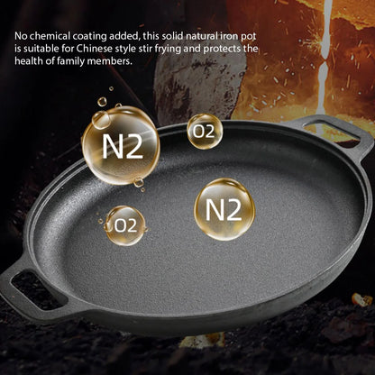 Cast Iron Skillet Pan – Non-Stick Flat Frying Pan for Steak, Pizza & More