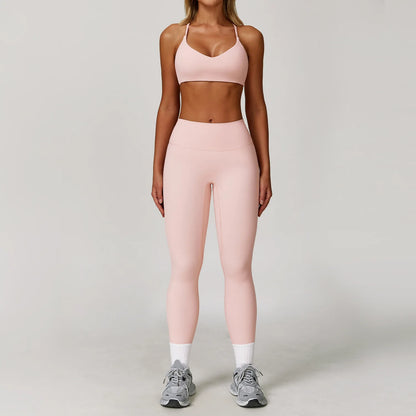 Women's Yoga Set 2-3 Piece Workout Tracksuit with Sports Bra