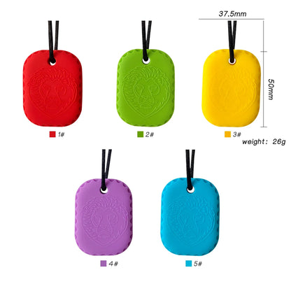 Silicone Chew Necklace – Sensory Teether Pendant for Kids Oral Motor Chewing
