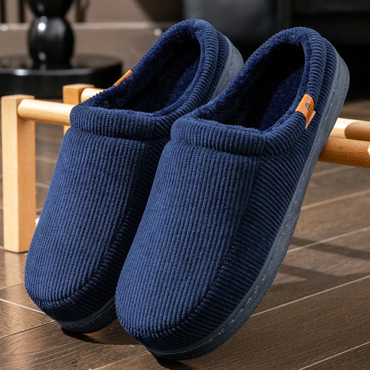 Men's Winter Memory Foam Slippers – Warm Anti-Slip Indoor Shoes