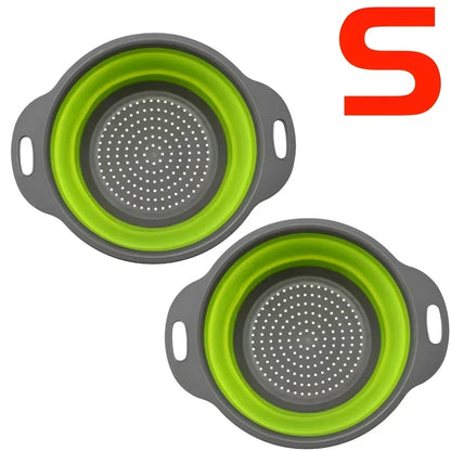 Collapsible Silicone Colander – Foldable Kitchen Strainer Basket