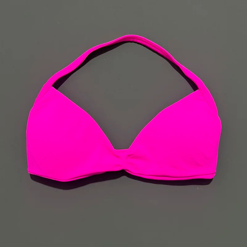 Women's Seamless Push-Up Sports Bra – Strappy Halter Design