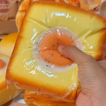 Fried Egg Toast Squishy Toy – Slow Rising Stress Relief