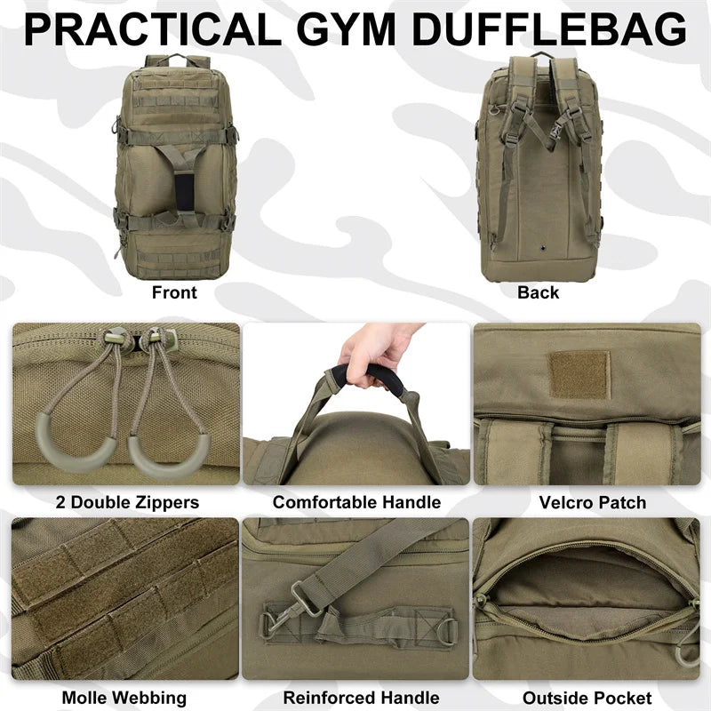 Tactical Duffle Backpack – MOLLE Military Bag 25L / 45L / 80L
