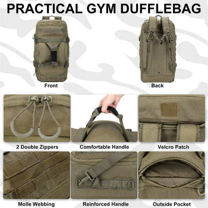Tactical Duffle Backpack – MOLLE Military Bag 25L / 45L / 80L