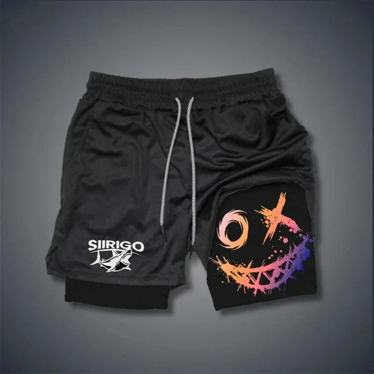 Men's 2-in-1 Graphic Print Fitness Shorts