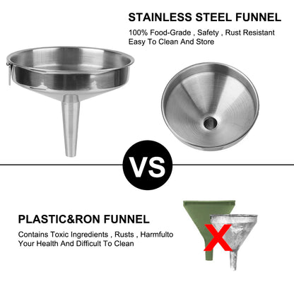 Stainless Steel Kitchen Funnel – Wide Mouth, Dishwasher Safe