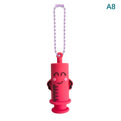 Ampoule Bottle Opener Keychain – Cute Nurse & Doctor Character, Syringe Vial Cutter