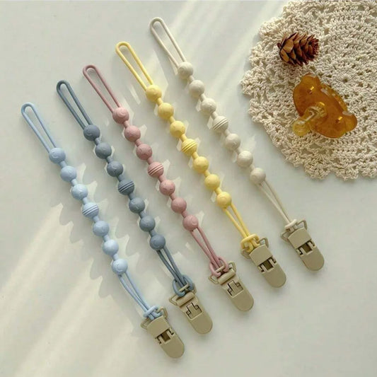 Silicone Pacifier Clip with Teething Beads – Baby Dummy Holder