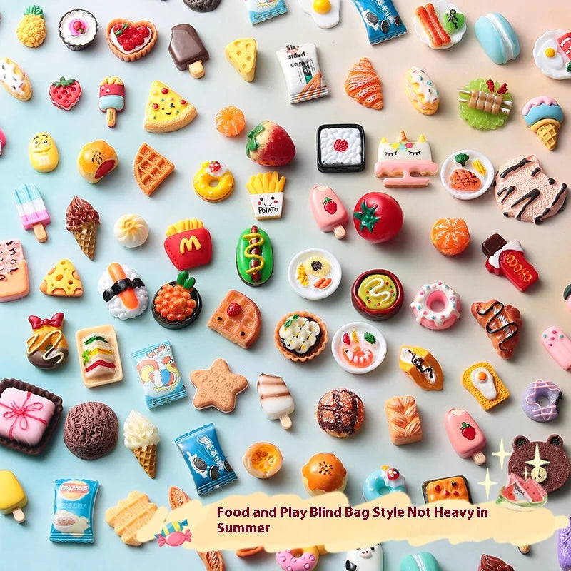 Mini Resin Food Charms Blind Bag – Random Assorted Flatbacks for DIY Crafts