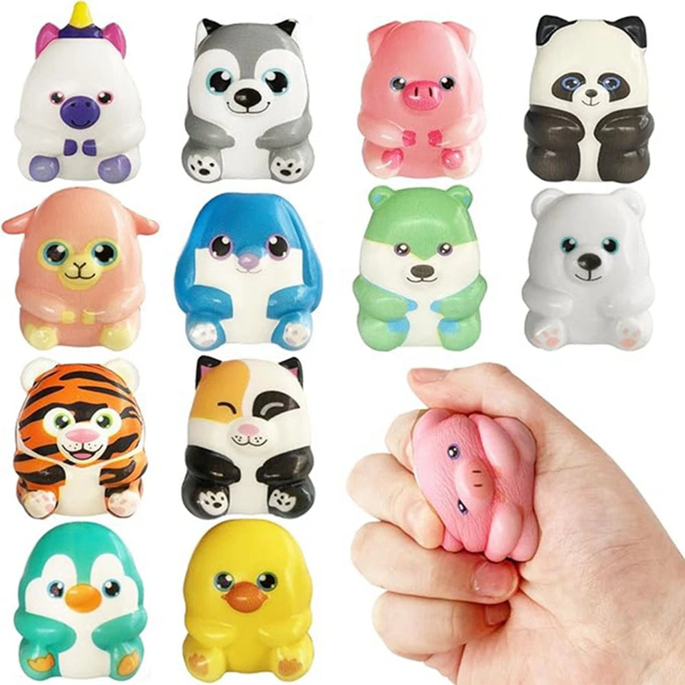 Kawaii Animal Squishy Toys Set - Slow Rising Stress Relief Squishies for Kids