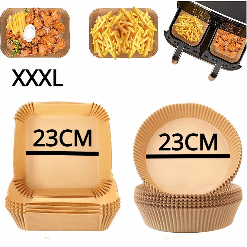 Air Fryer Disposable Paper Liners – Non-Stick Parchment Mats