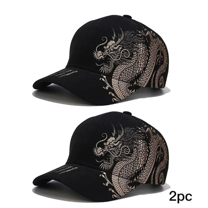 Dragon Embroidery Baseball Cap – Unisex Chinese Style Hat