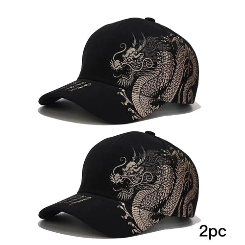 Dragon Embroidery Baseball Cap – Unisex Chinese Style Hat