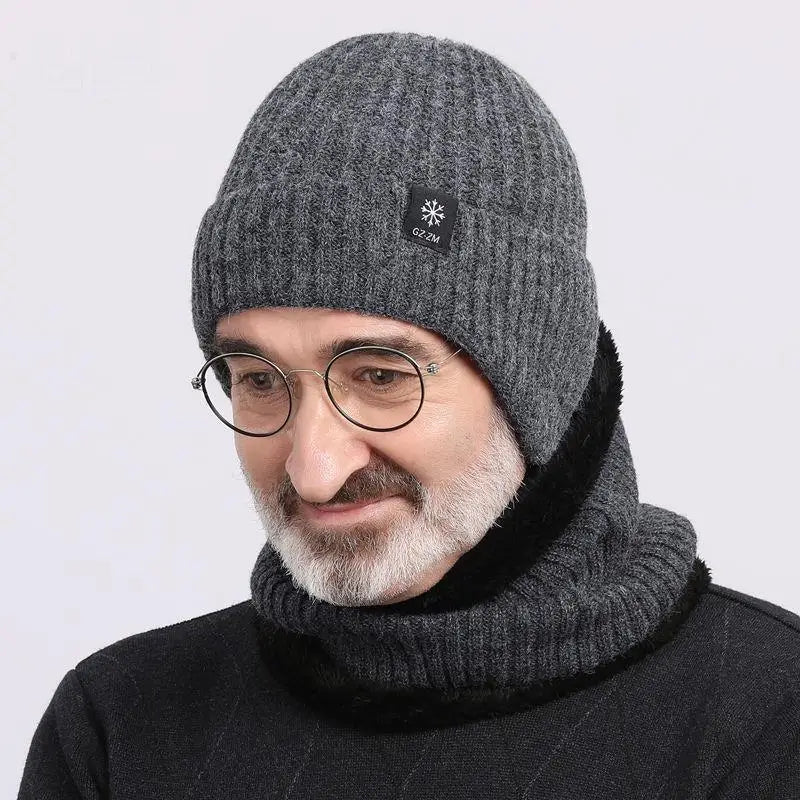 Men's Winter Knit Beanie with Ear Flaps – Fleece Lined Thermal Hat