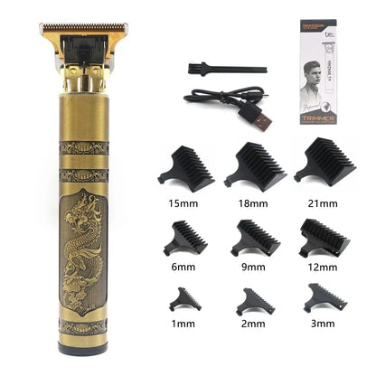 T9 Professional Hair Trimmer – Metal Body, Stainless Steel Blade, Beard Clipper for Men