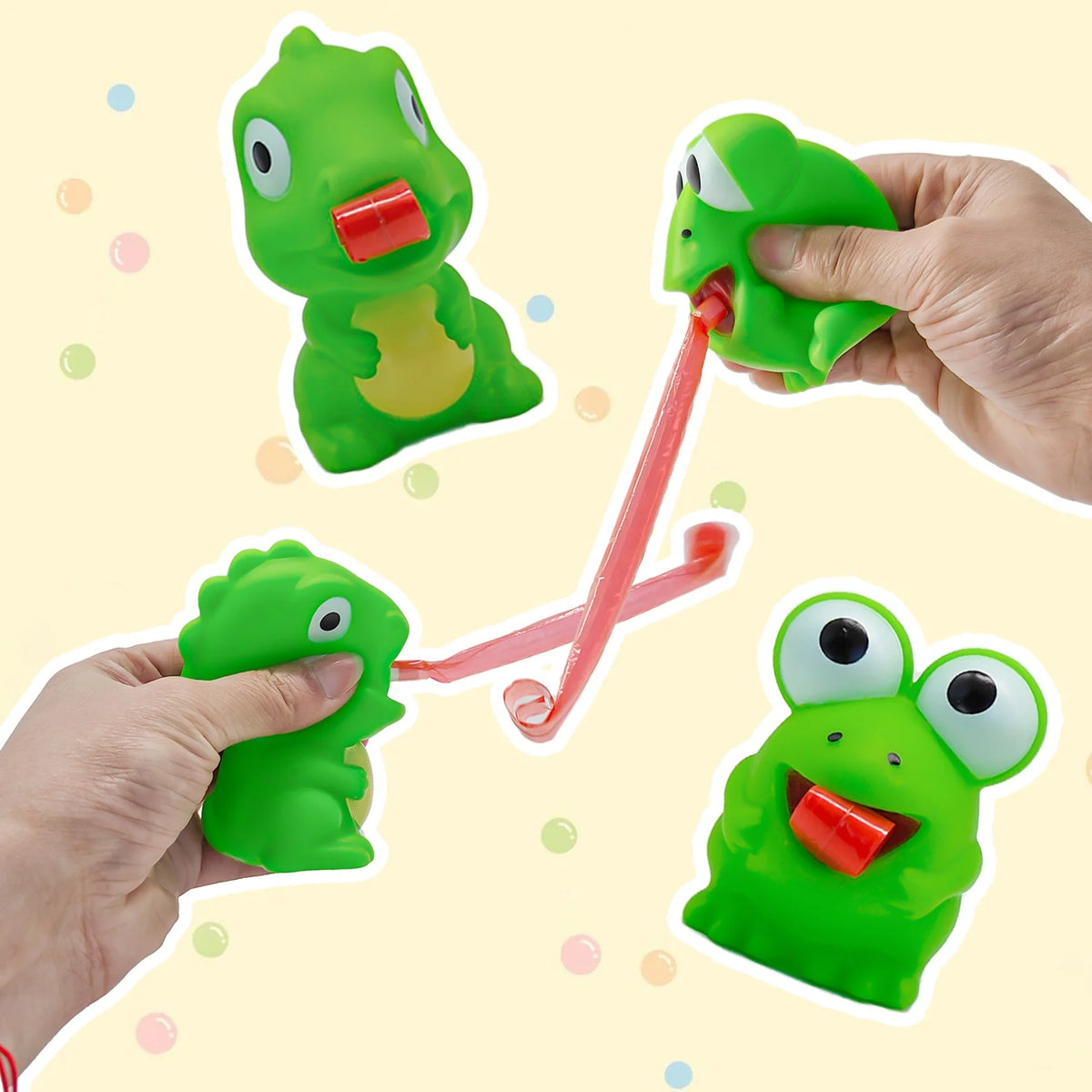 Squeeze Stress Toy – Tongue Out Frog & Dinosaur Fidget Toy
