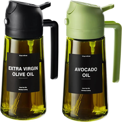 2-in-1 Olive Oil Sprayer & Dispenser Bottle 470ml