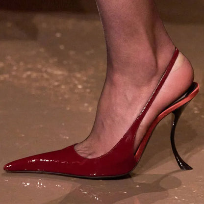 Pointed-Toe Slingback Stiletto Sandals for Women – 10.5cm Heel
