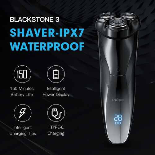 Enchen Blackstone 3 Electric Shaver – 3D IPX7 Waterproof Rotary Razor