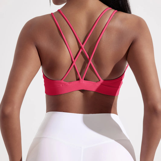 Cross-Back Sports Bra for Women – Gym Yoga Fitness Top