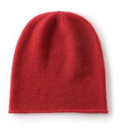 Cashmere Knit Beanie Hat – Unisex Solid Color Winter Warm Cap