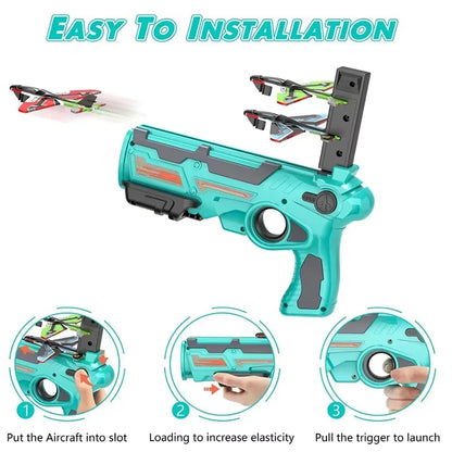 Foam Airplane Launcher Toy – Outdoor Flying Glider for Kids