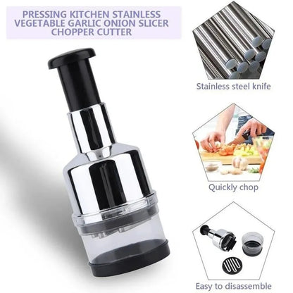 Onion Chopper - Stainless Steel Handheld Vegetable & Garlic Mincer