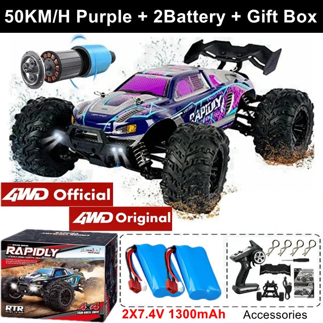 4WD RC Car 1/16 Scale – 50/80KM/H High Speed Off-Road Remote Control Truck