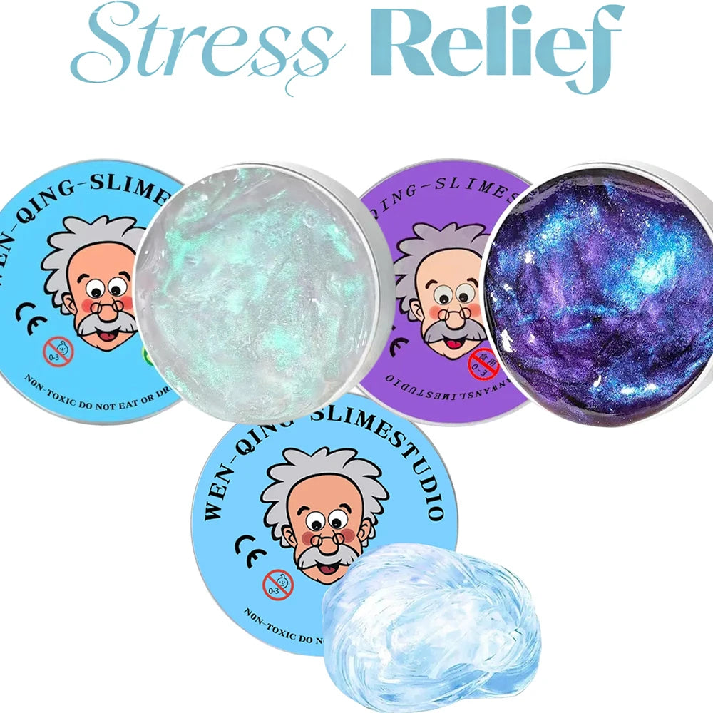 Crystal Slime Stress Relief Fidget Toy – Fluffy Putty for Kids