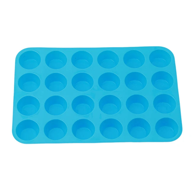 24-Cup Silicone Muffin Pan – Mini Cupcake & Baking Mold