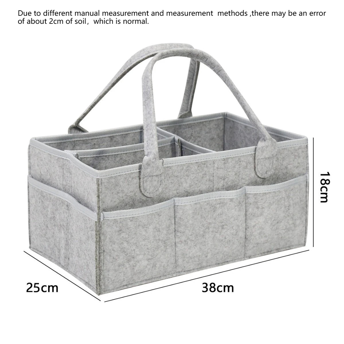 Baby Diaper Caddy Organizer – Felt Storage Basket with Dividers & Handles