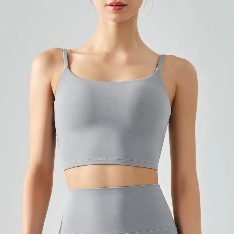 Women's Padded Sports Bra Camisole – Push-Up Crop Top for Gym & Yoga