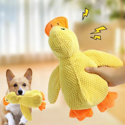 Plush Squeaky Dog Toy – Bite-Resistant Animal Chew Toy