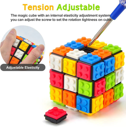 3x3 Magic Cube – DIY Building Block Fidget Toy for Stress Relief