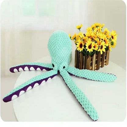 Plush Octopus Dog Toy – Interactive Squeaky Chew Toy for Dogs