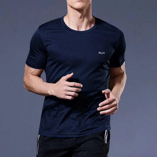 Men's Quick Dry Gym T-Shirt - Short Sleeve Running & Training Top
