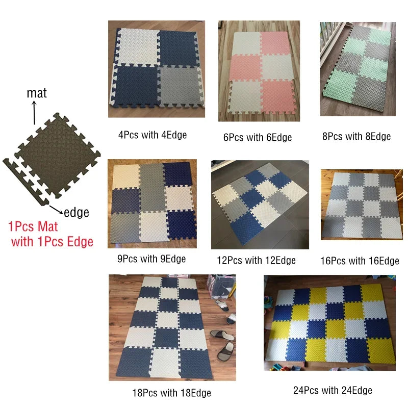 16-Piece Foam Baby Play Mat Interlocking Puzzle Tiles
