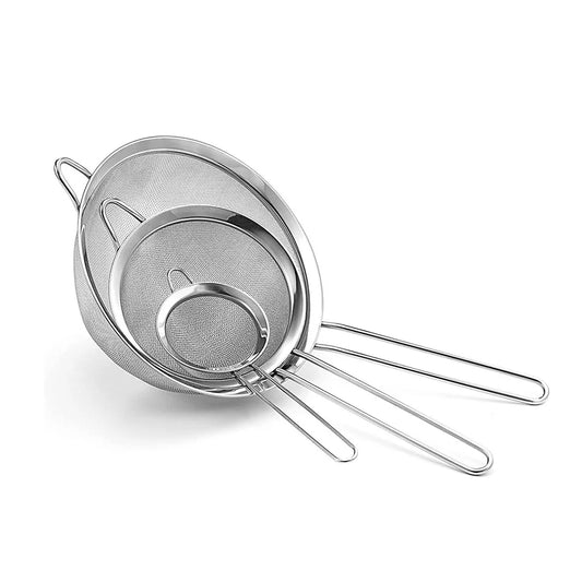 Stainless Steel Fine Mesh Strainer Set of 3