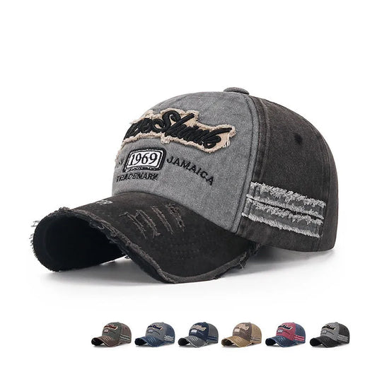 Embroidered Vintage Baseball Cap – Washed Distressed Unisex Hat
