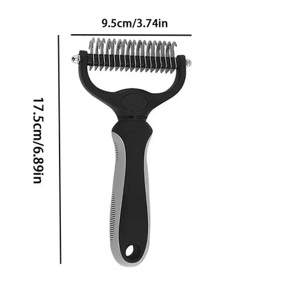 Double-Sided Pet Dematting Comb & Thinning Brush for Cats & Dogs