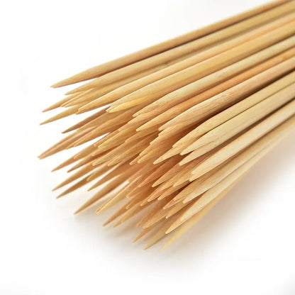 Bamboo BBQ Skewers 100pcs – Disposable Wooden Grill Sticks