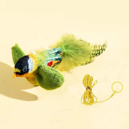 Electric Bird Cat Toy – Interactive Chirping Plush Bird with String