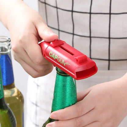 Cap Gun Bottle Opener – Fun Spring-Launch Beer Cap Shooter