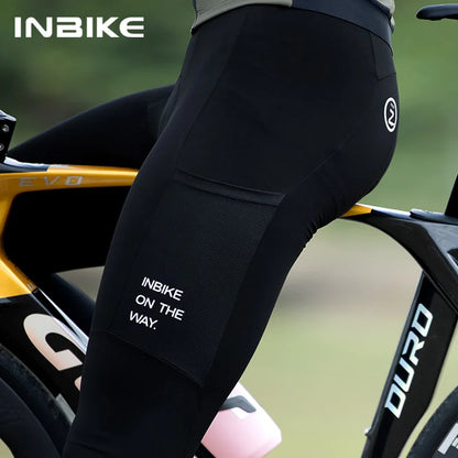 Winter Cycling Bib Pants Men – Thermal Fleece 3D Padded MTB Tights