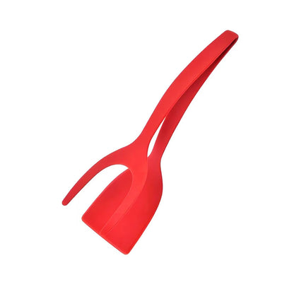 2-in-1 Flip Spatula Tongs – Nylon Non-Stick Kitchen Tool